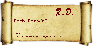 Rech Dezső névjegykártya